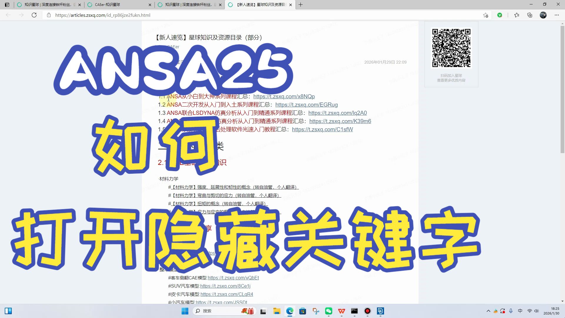 ANSA25怎么打开隐藏关键字