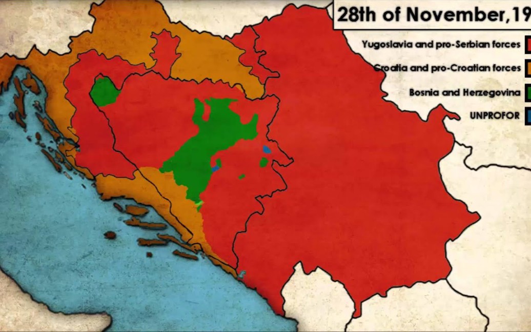 历史地图南斯拉夫解体波斯尼亚战争19921995