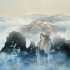 中国风气势磅礴古典山水水墨舞台背景视频