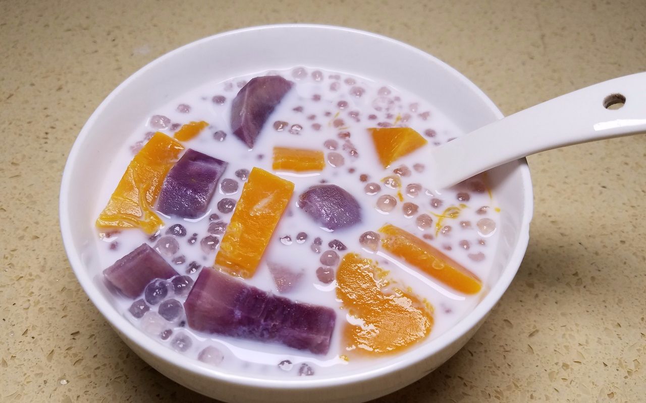 创意甜品：紫薯椰子西米露做法简单易学新手零失败的健康的美味|美食|实拍|vlog_新浪新闻