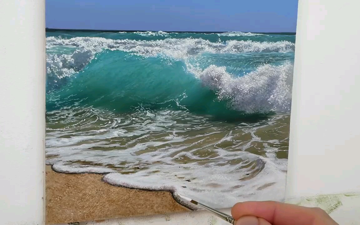 【油画】超逼真的海浪,仿佛就在眼前(第二部分)