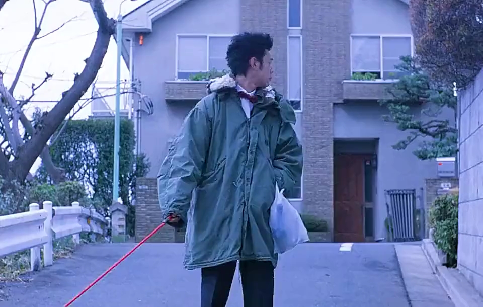 A boy walking his dog didn't expect to meet a disabled girl doing that to him.