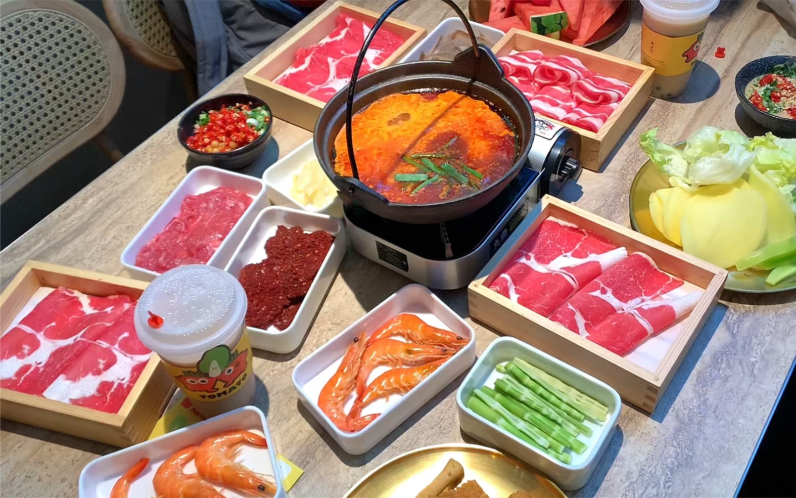 66元团购的双人套餐改成了自助，20盘肉刚刚好