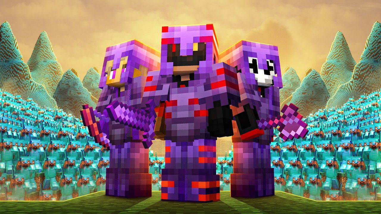 【Flame/生】3 Minecraft Pros VS 1000 Hunters