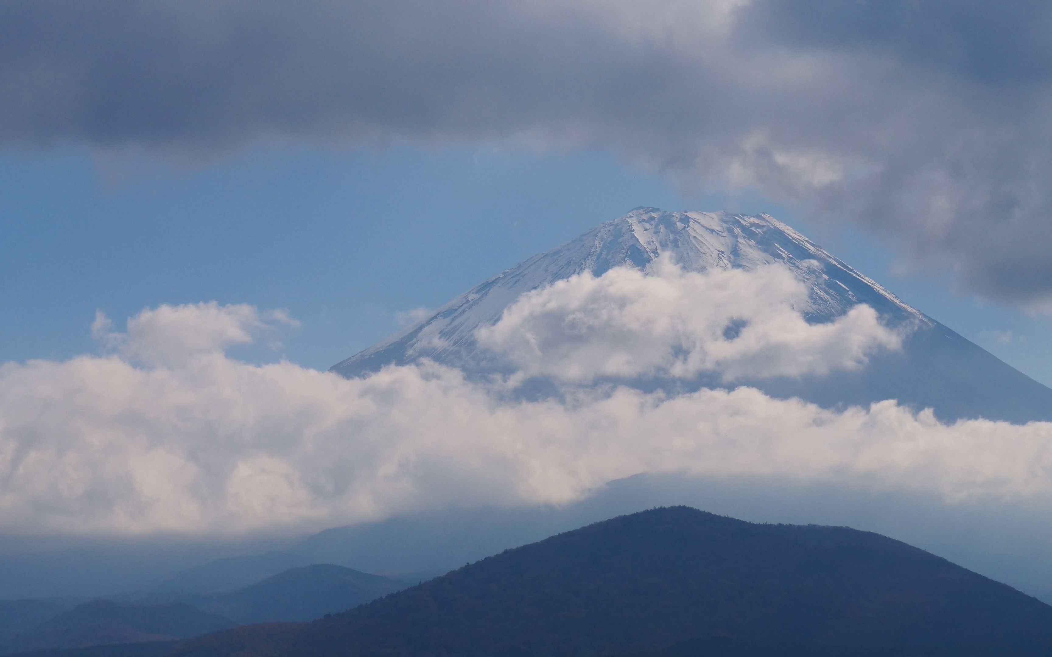 【空镜头】富士山长焦白云 素材分享