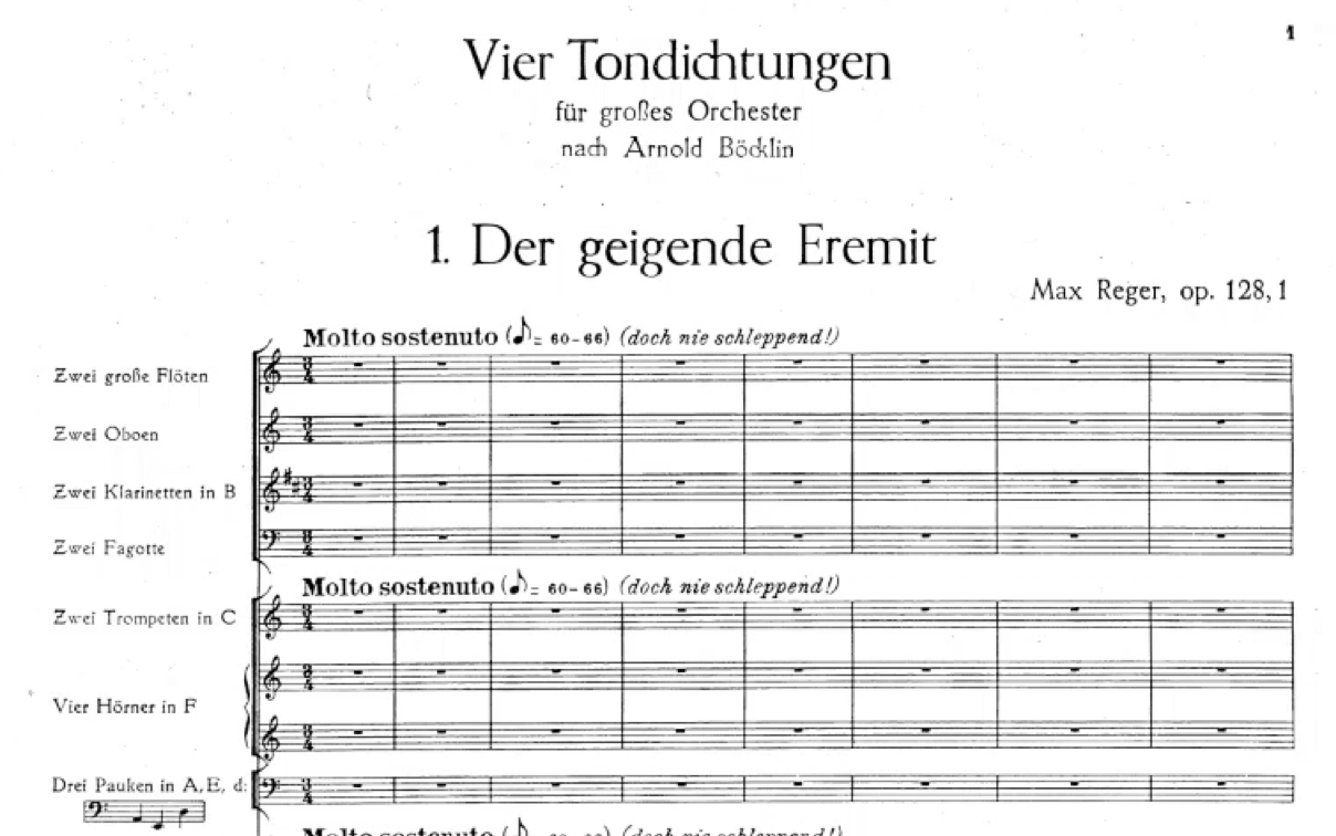 Max Reger Tondichtung Nach Arnold B Cklin Op