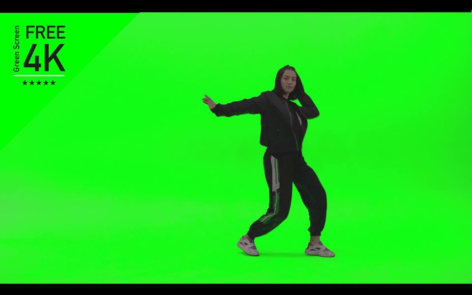 【绿幕素材】4K跳舞的女孩绿幕效果无版权无水印［2160p 4K版］