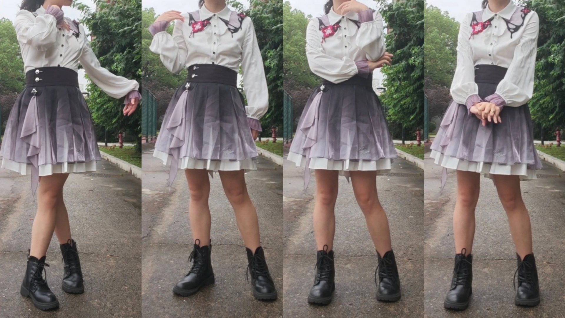 长夜月印象服 展示+试穿（长袖衬衫+短裙）