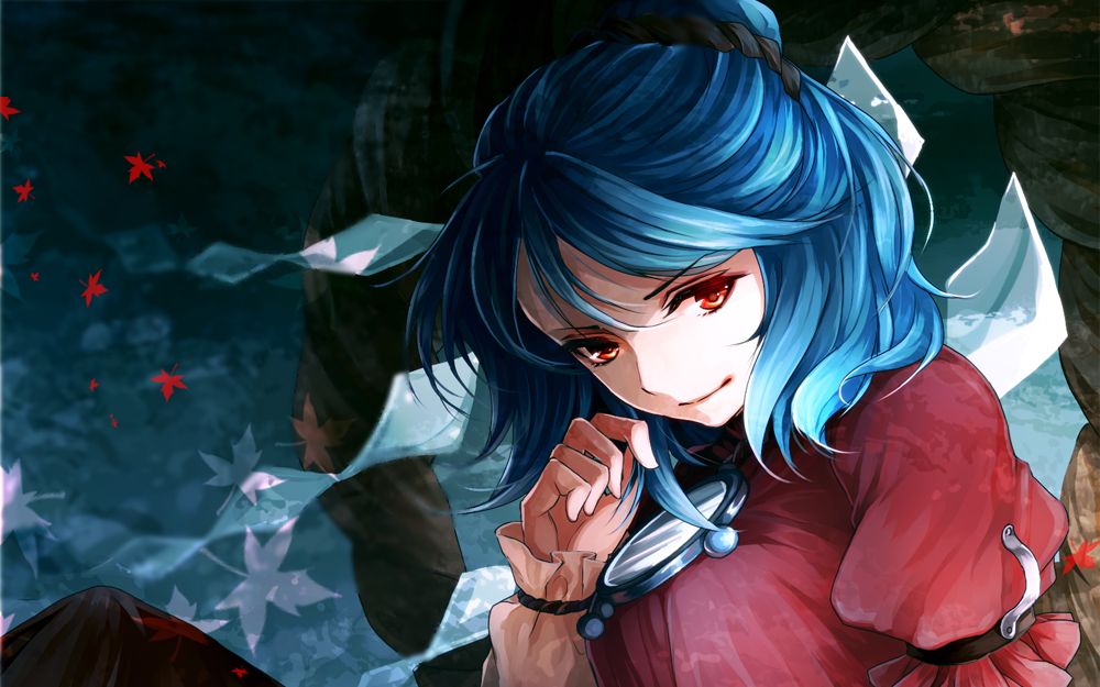 Anime girl with light blue hair