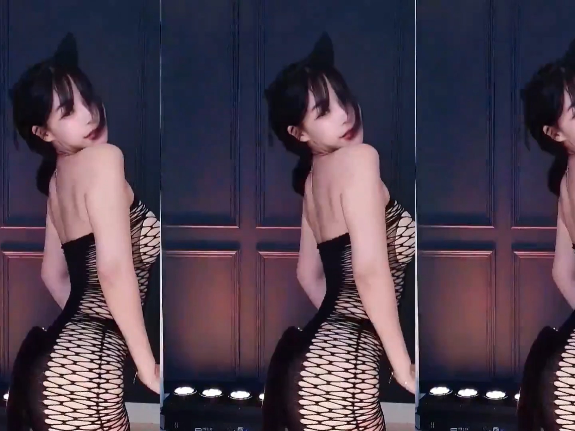 韩国BJ韩璐——黑色蕾丝透视装热舞喵(4)