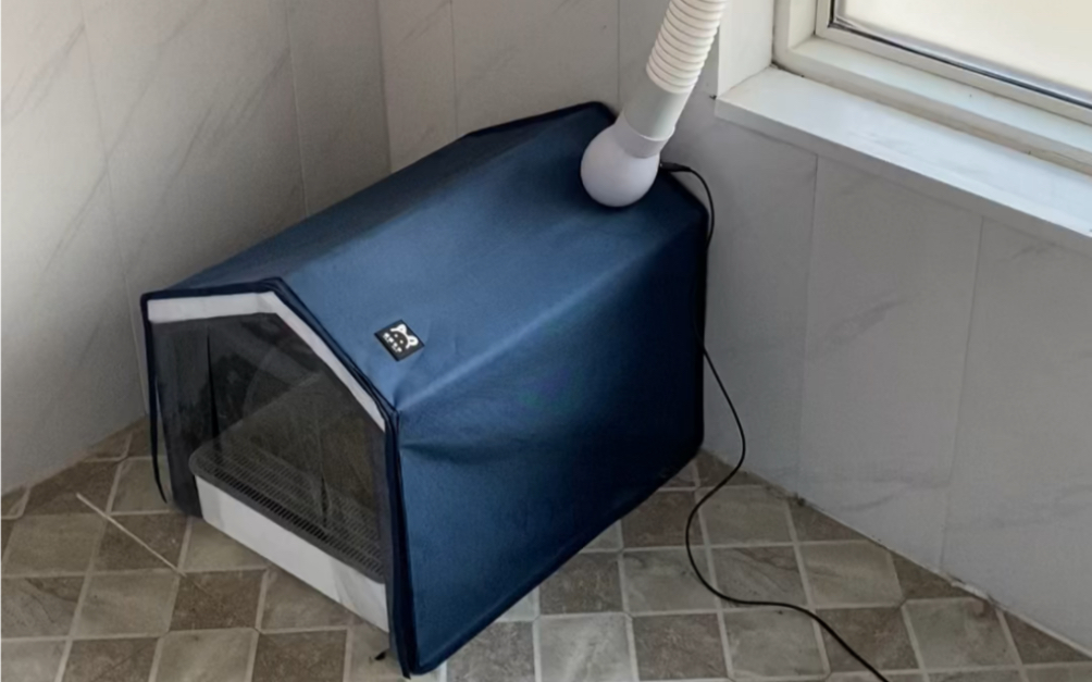 我家开放式猫砂盆也安装新风除臭神器了