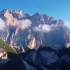 1080P高清 航拍 多洛米蒂山 高耸的山脉 悬崖 峡谷犬牙交错 冥想 静坐 瑜伽 Flying over Dolomi