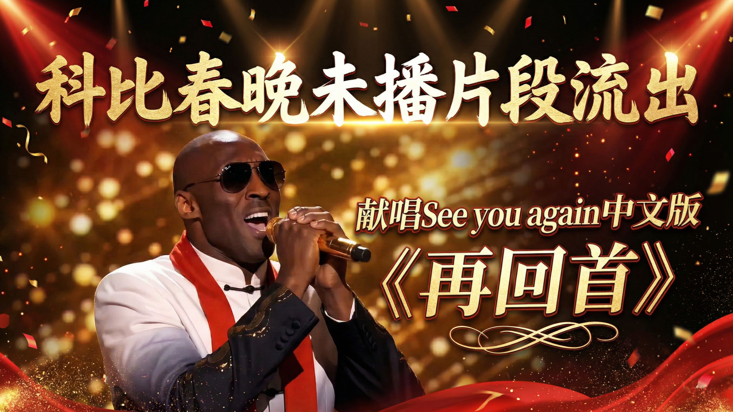 科比春晚未播片段 走心演唱春晚金曲《再回首》纯享