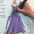 服装设计入门教程 服装设计手绘效果欣赏（紫色长裙礼服） 超清(720p)