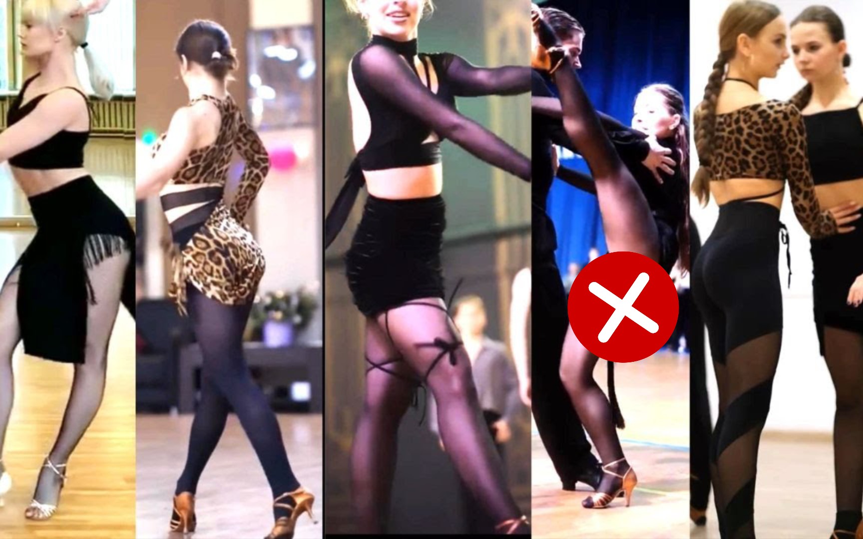 Black pantyhose ballroom dancers with superb footwork