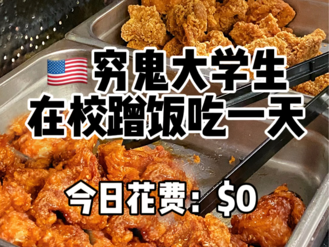 美国穷鬼大学生$0免费蹭饭吃一天