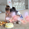 两个小蛋糕在吃蛋糕～粉蓝CP最搭配啦