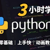 【2025新版】3小时快速入门Python | 动画教学，比刷剧爽【自学Python教程/零基础Python/计算机二级Python/Python期末速成