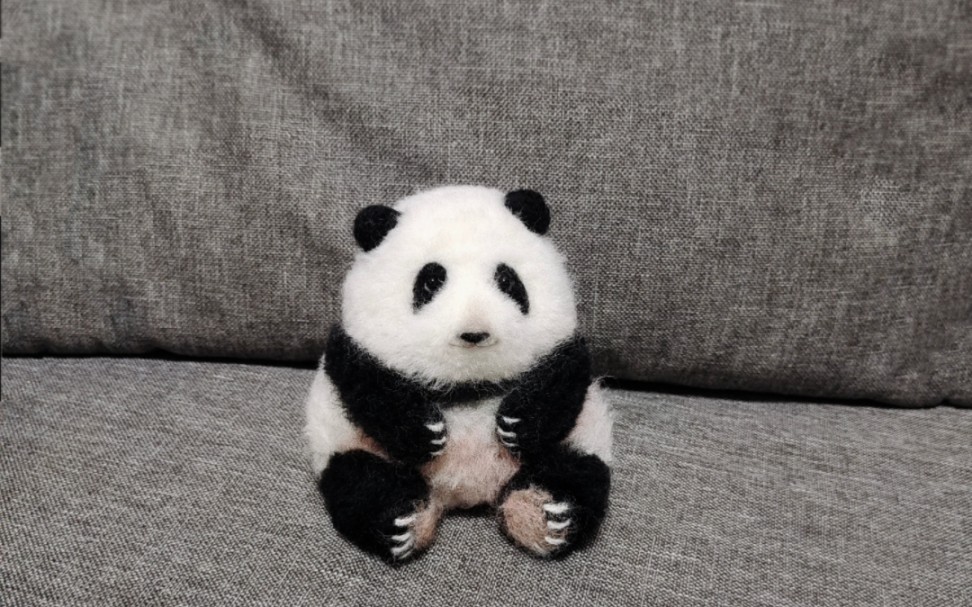 熊猫花花羊毛毡