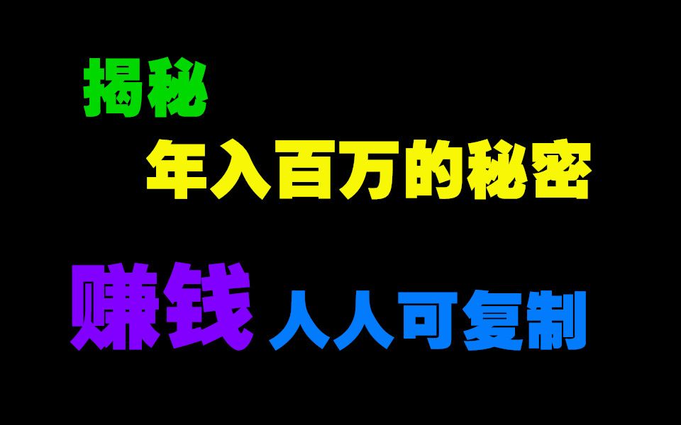 人人可复制执行的9堂赚钱课 揭秘年入百万的秘密哔哩哔哩bilibili