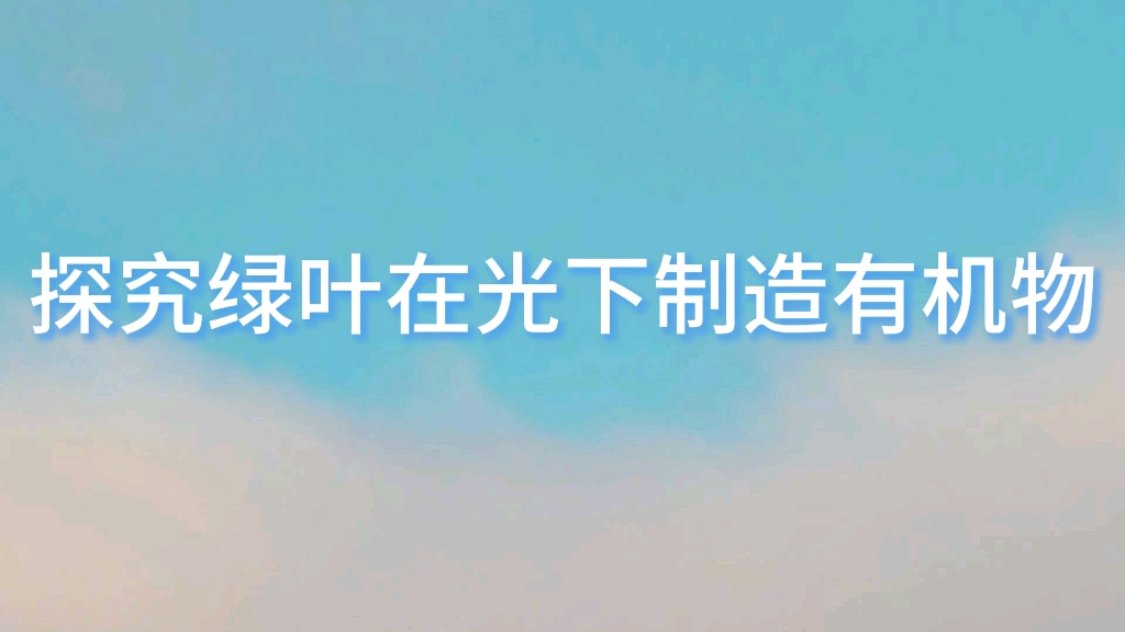 初中生物实验探究绿叶在光下制造有机物