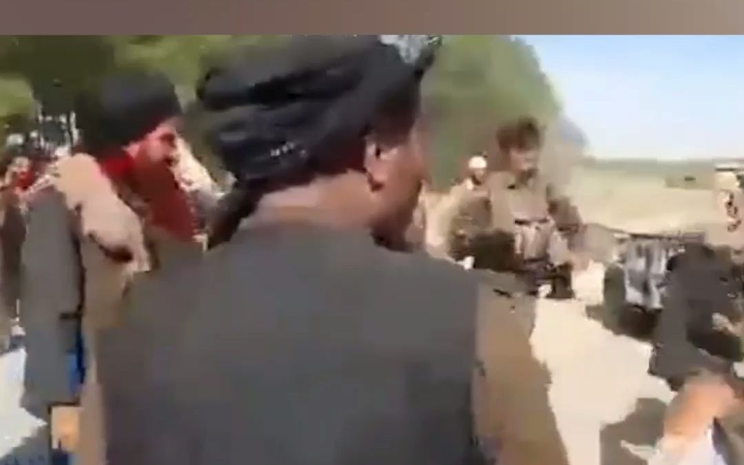 阿富汗国民军一支全美械的特种部队，向塔利班投降，视频显示双方貌似交谈融洽