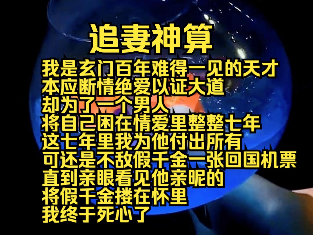 （完结勉费）追妻神算：我是玄门百年难得一见的天才，本应断情绝爱以证大道，却为了一个男人将自己困在情爱里整整七年，七年我为他付出所有，可还是不敌假千金一张回国机票