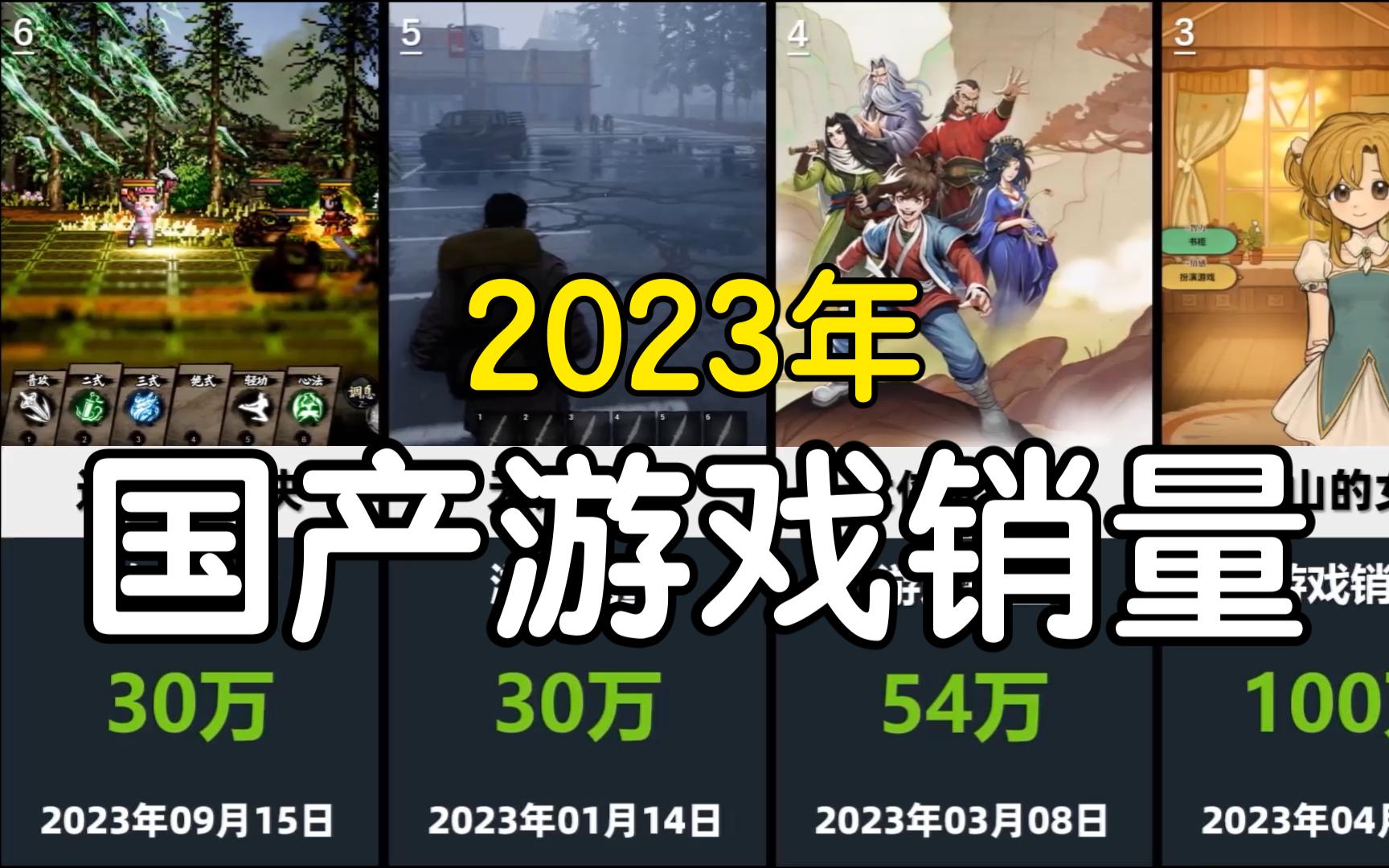 2023年：Steam国产游戏销量排行榜单！TOP20