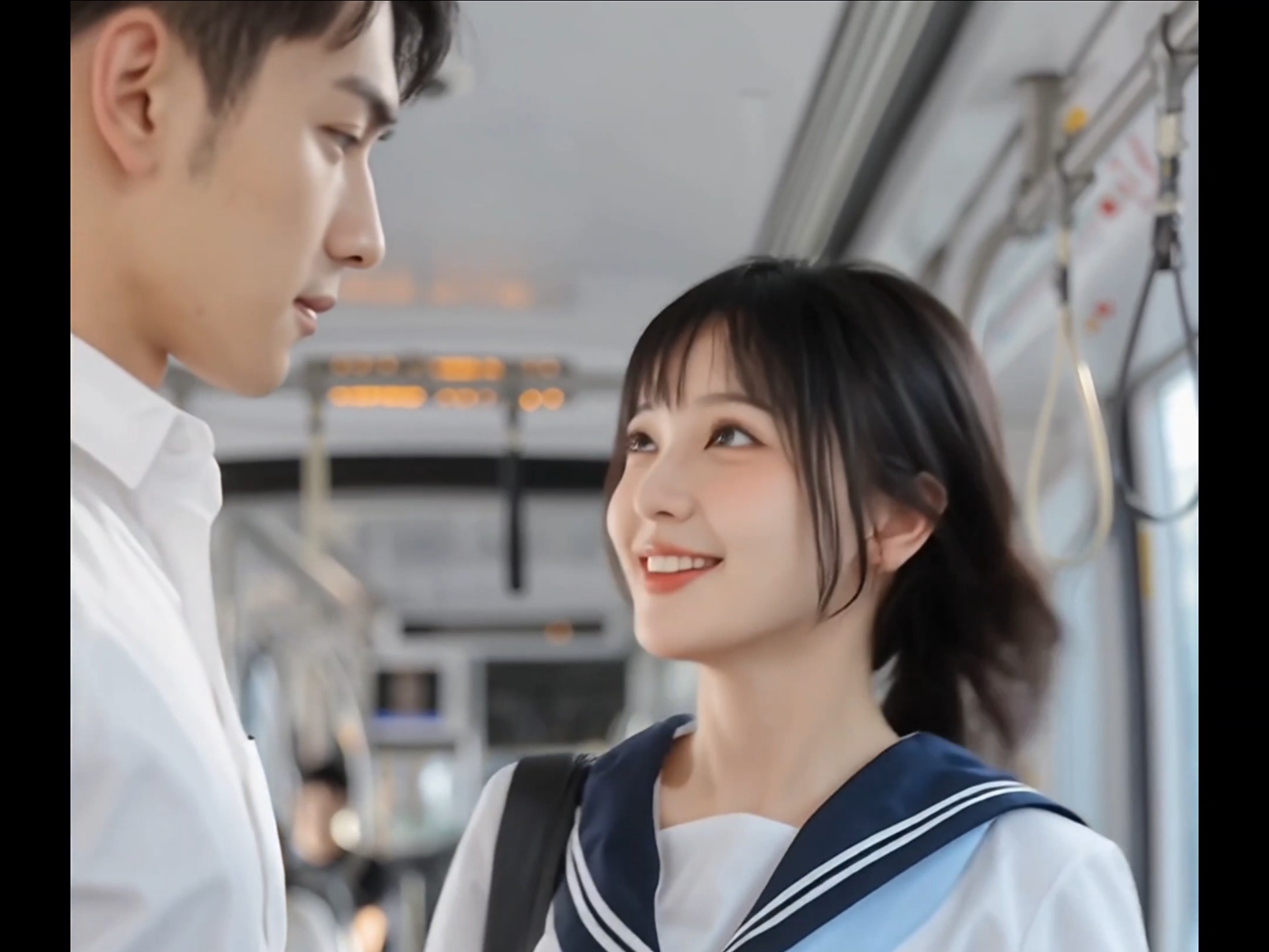 AI制作 通勤车上邂逅1