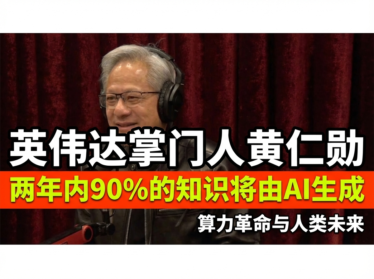 [双语]黄仁勋：AI两年内生成90%知识 PowerfulJRE 2025-12-04