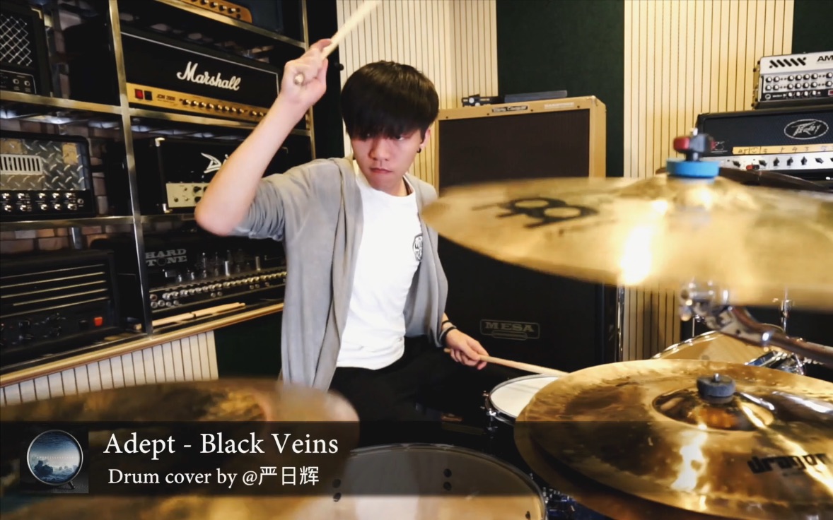 架子鼓adeptblackveinsdrumcoverby严日辉