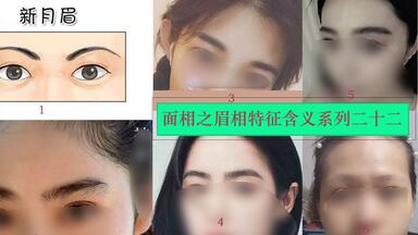 面相之眉相系列二十二，女性新月眉、白虎眉，眉毛粗浓的特征含义