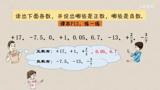 上海/小学五年级/第二学期/数学/正数和负数的初步认识 正数和负数 1