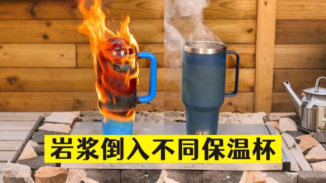 将1600度岩浆倒进不同保温杯，结果还真不同