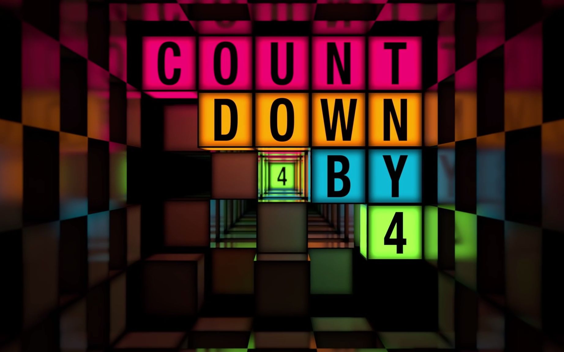 Counting Down By 4 每四个数倒数 学习数字的规律 儿童少儿早教英语数学启蒙教育