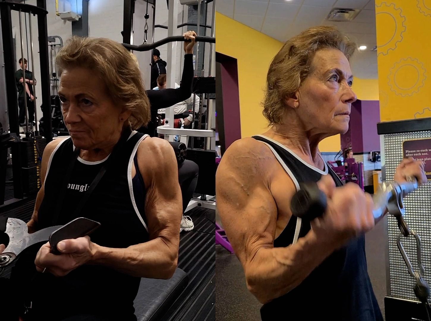 奶奶在58岁时开始了人生的第一次健身，这是她现在的样子