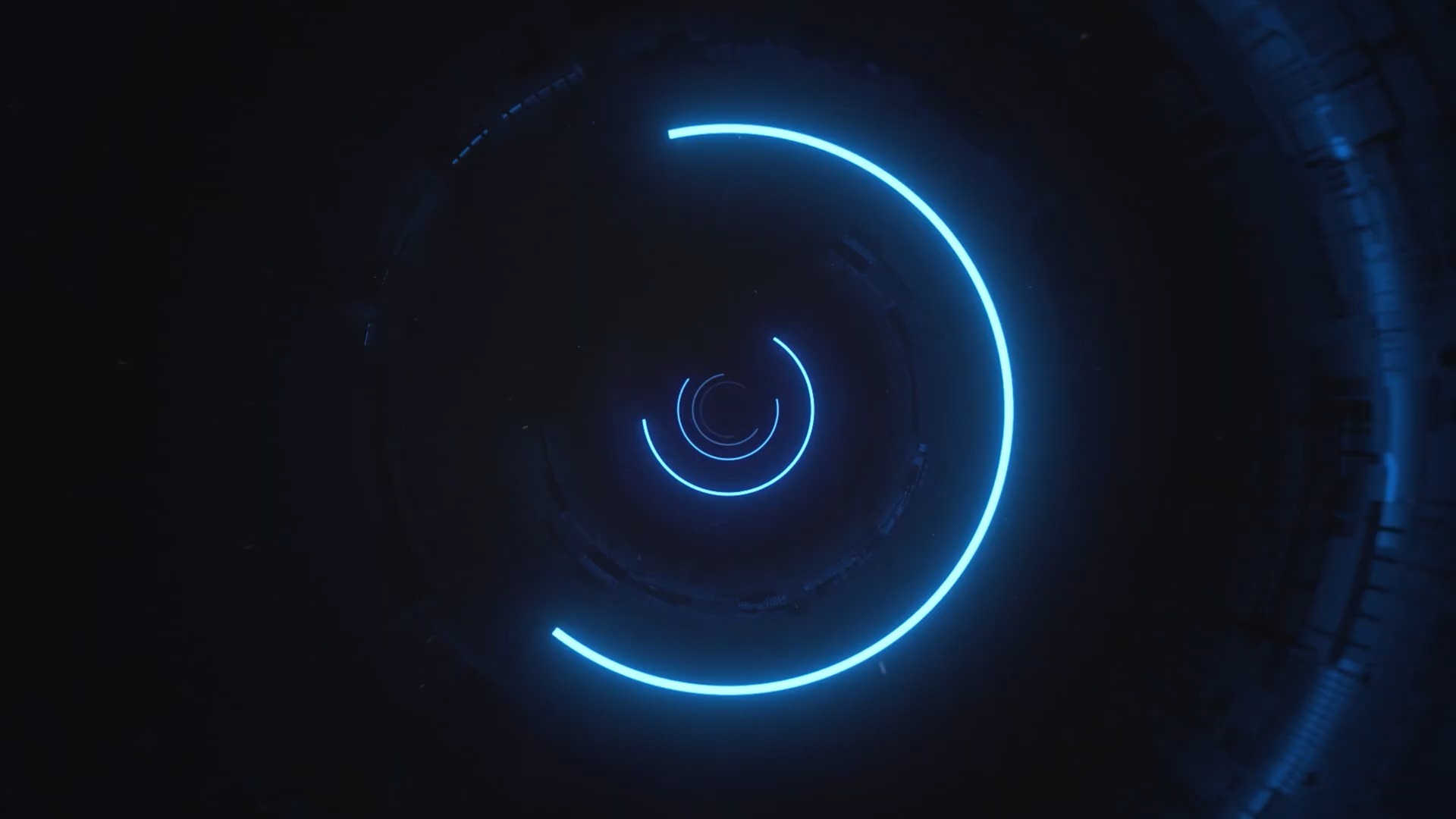 【舞台背景】84- 霓蓝色圆圈勾勒冲屏动态循环视频背景❤️ 浪漫梦幻舞蹈晚会年会循环动画