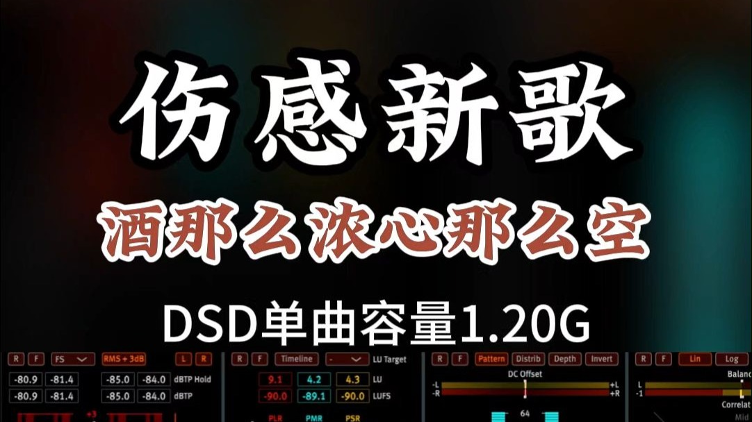 新歌上线，伤感热歌，原人原唱，《酒那么浓心那么空》DSD完整版1.20G，顶级hifi音乐，百万调音师专业录音棚制作