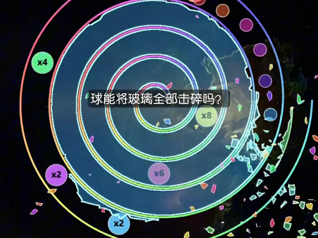 球能将玻璃全部击碎吗？#几何图形 #星球动画 #解压
