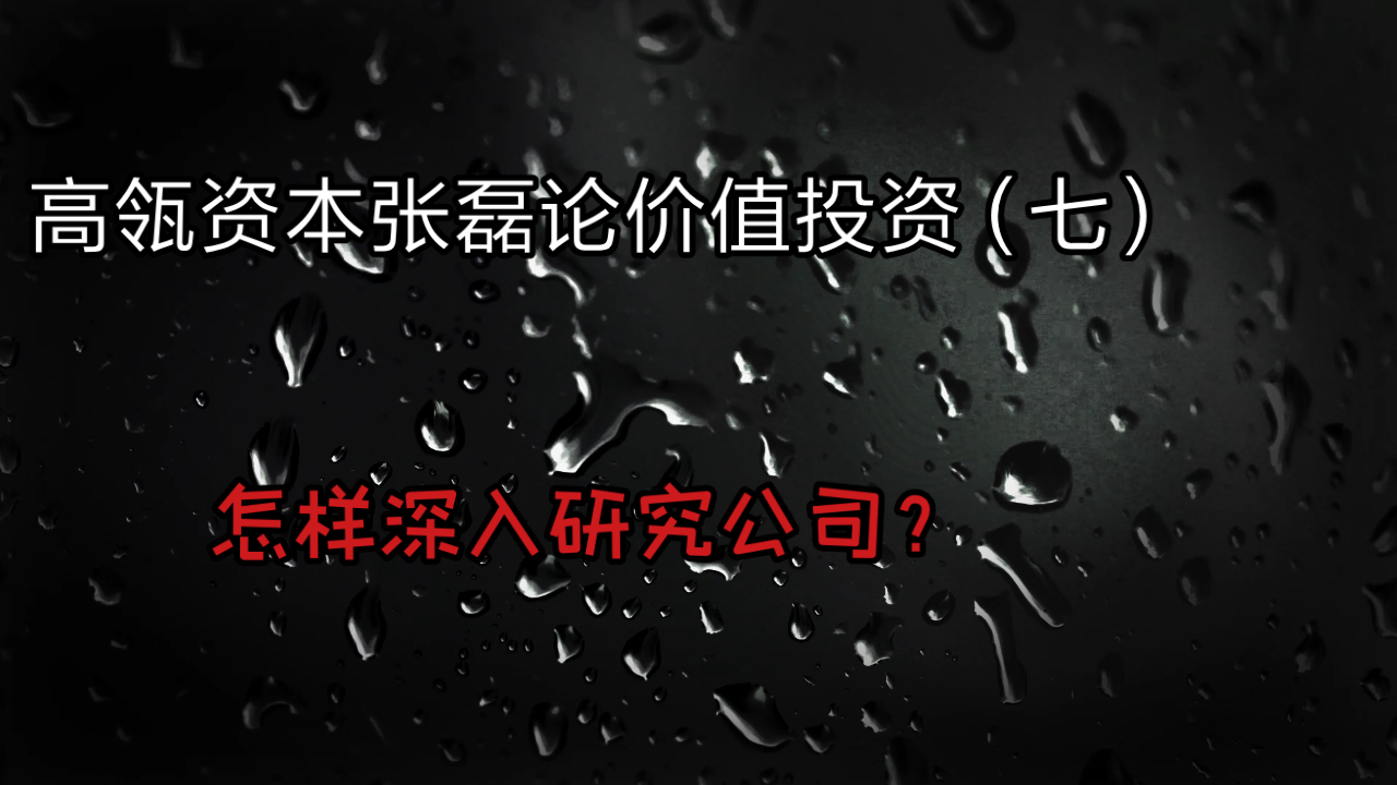 高瓴资本张磊论价值投资(七)怎样深入研究一家公司.哔哩哔哩bilibili