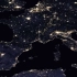 从太空拍摄地球夜晚灯光的影像