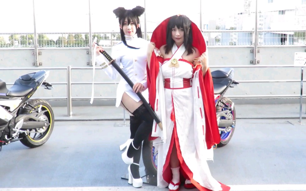 东京モーターショー2019大河もも&toriiiアズールレーンコスプレ(爱宕&长门) コンパニオンかわいいまとめPart1【TMS2019】哔哩哔哩bilibili