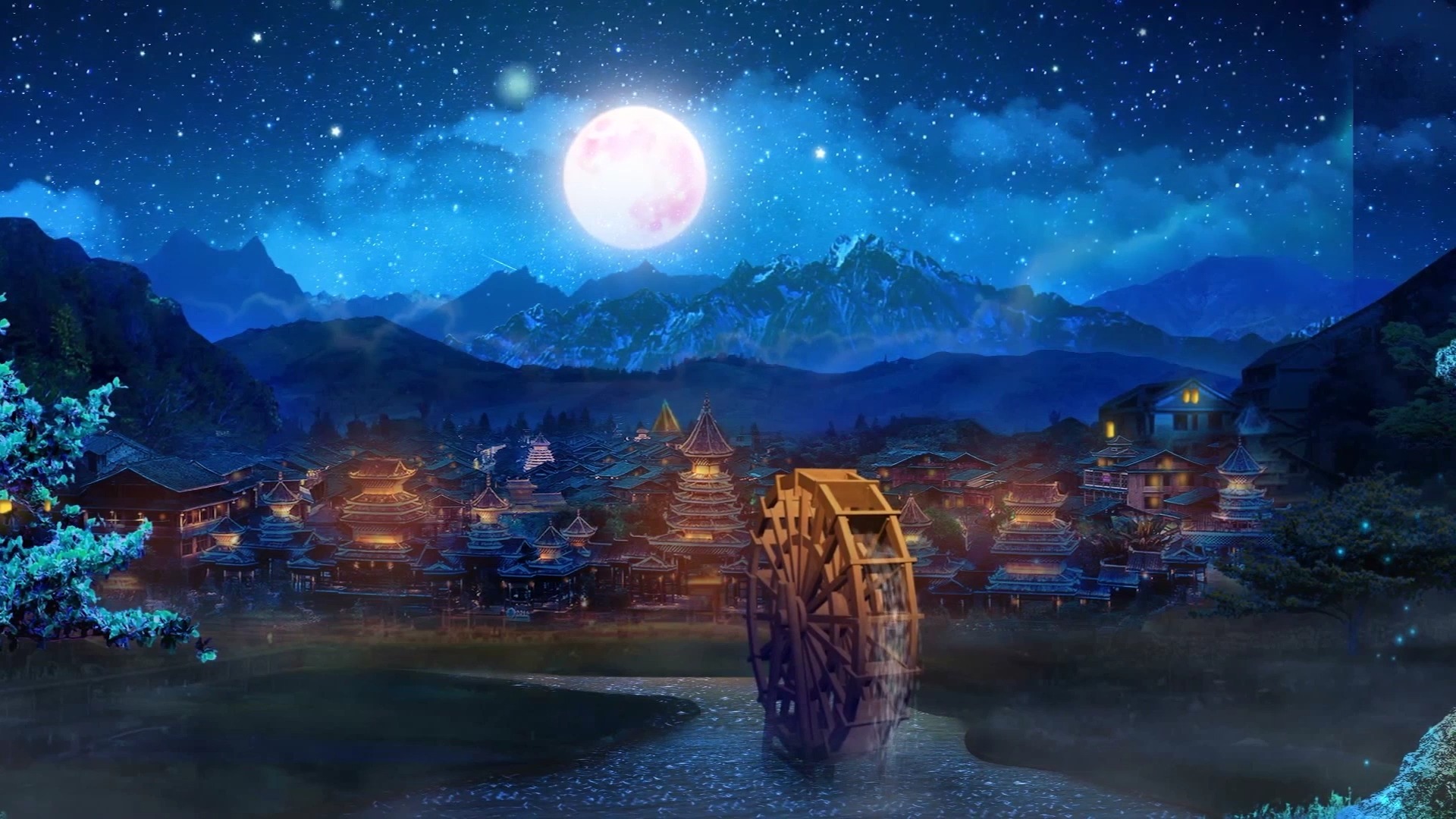 一抹红 苗族舞蹈蓝色月亮通用舞台晚会演出 LED大屏幕背景视频素材 完整时长4分1秒