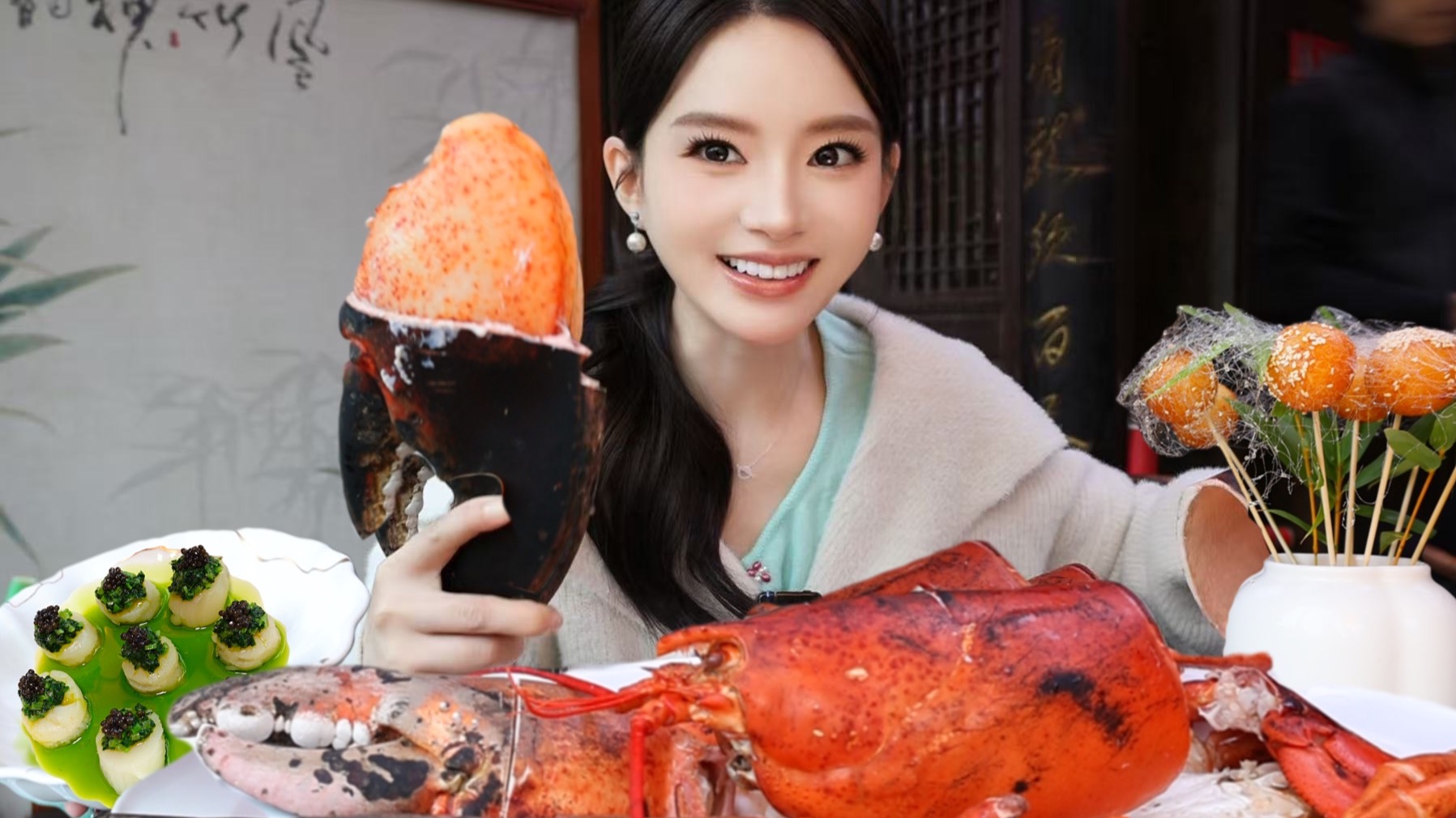 秋日临湖吃顿新意川味，还带了只大波龙给主厨加工