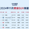 2024年11月燃油车销量排行（轿车/SUV