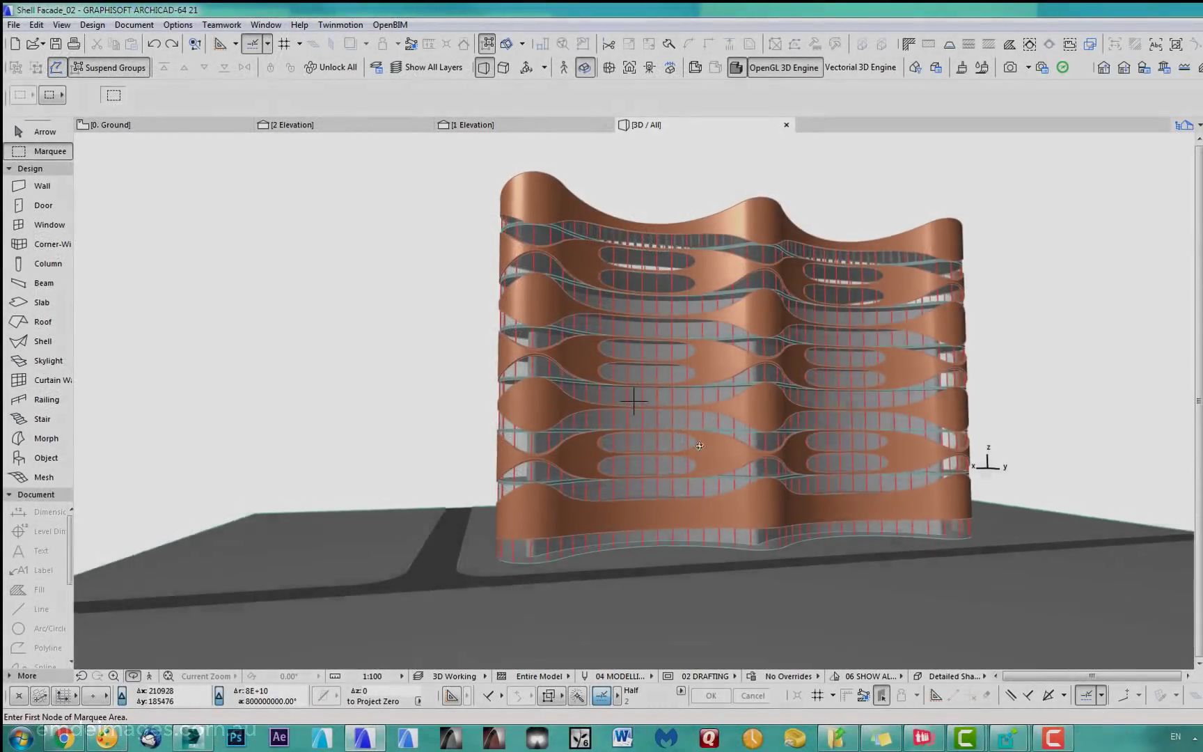 Archicad How To Use The Shell Tool For A Facade Bilibili