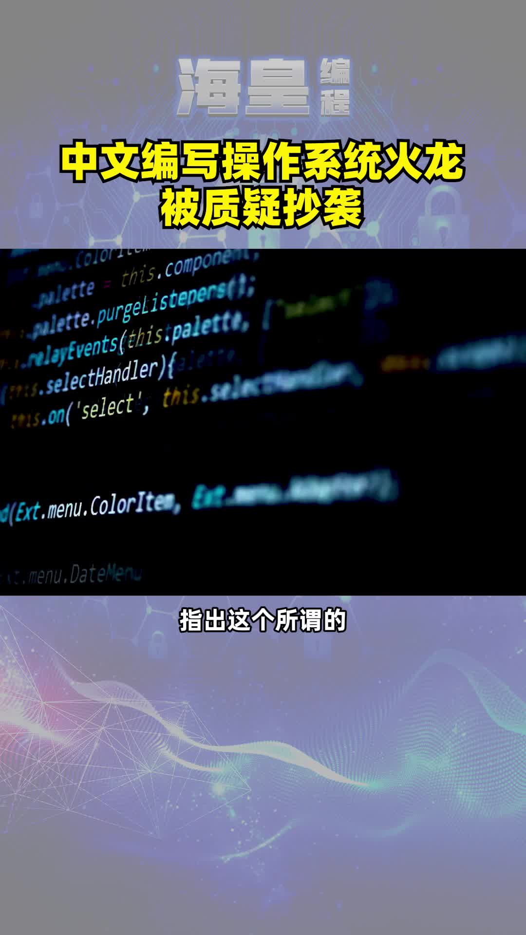 首个中文编写的操作系统火龙”被质疑抄袭。