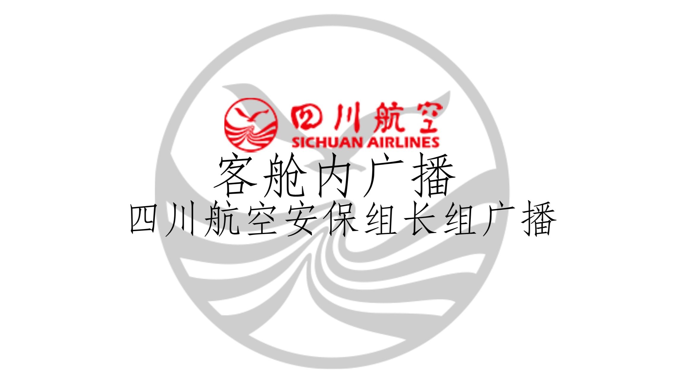 【四川航空】四川航空安保组组长广播