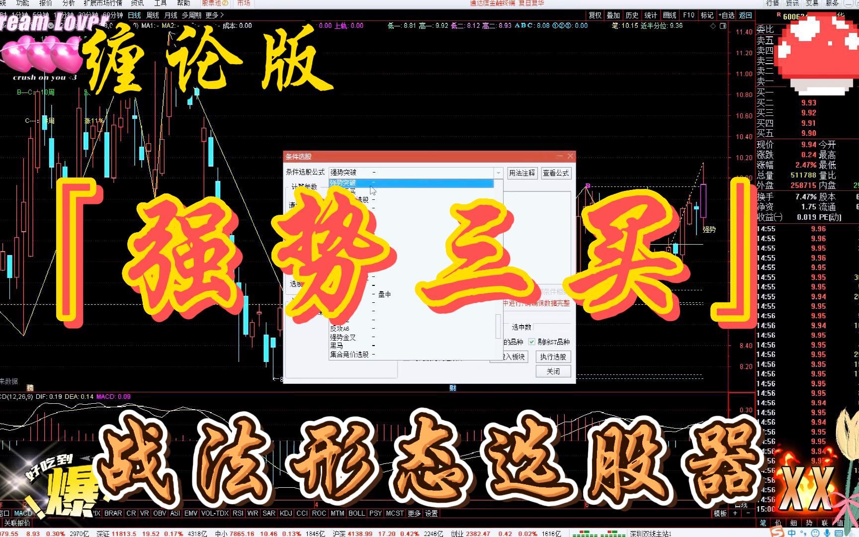 强势突破完整分享,缠论版「强势三买」再度来袭,战法形态选股器,建议