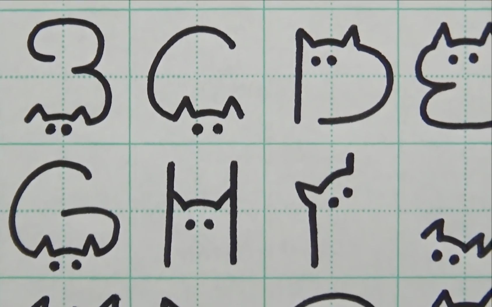 将26字母写成猫的样子，每一个都好可爱！